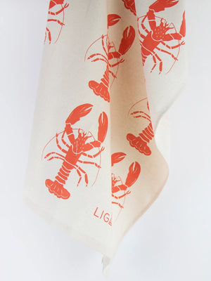 Liga Organic Cotton  Tea Towel Red Lobster - Cloudberry Living