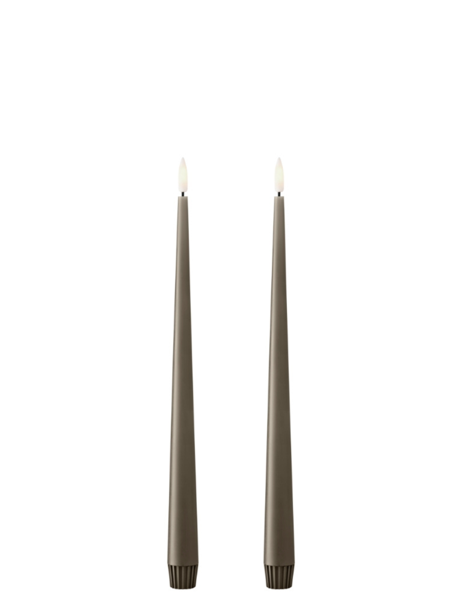 Ester & Erik Caviar LED Tapered Candle (Col.77) - Set of 2