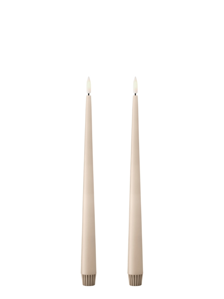 Ester & Erik Ice Latte LED Tapered Candle (Col.11) - Set of 2