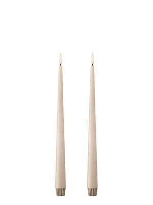 Ester & Erik Ice Latte LED Tapered Candle (Col.11) - Set of 2