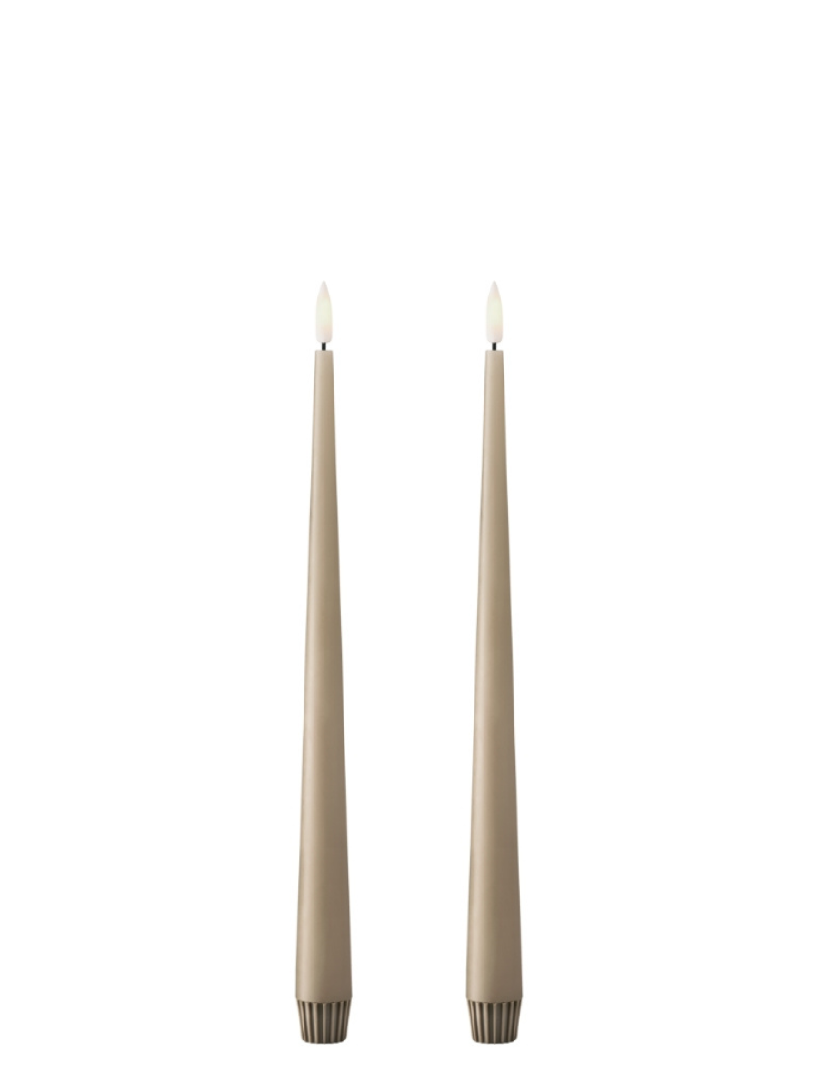 Ester & Erik Nougat Note LED Tapered Candle (Col.18) - Set of 2