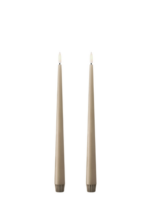 Ester & Erik Nougat Note LED Tapered Candle (Col.18) - Set of 2