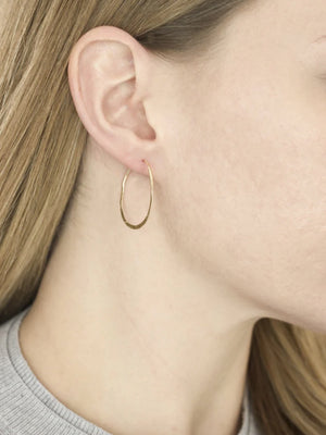 Fawn & Rose Gold Fill Half Hammered Hoops