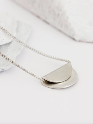 Fawn & Rose Silver Fold Over Necklace