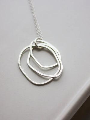 Fawn & Rose Silver Layered Organic Circle Necklace