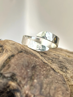 Adjustable Eco-Silver Wave Ring - Cloudberry Living