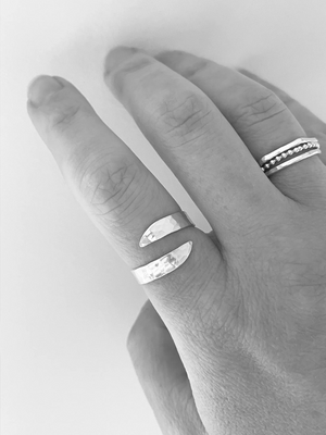 Adjustable Eco-Silver Wave Ring - Cloudberry Living