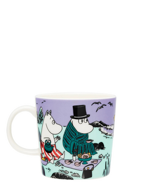 Moomin mug with characters on a white background