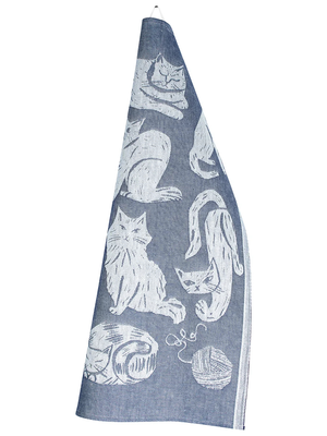 Lapuan Kankurit Kissanpaivat Cat Tea Towel White/Blueberry