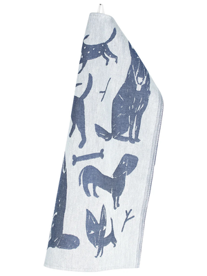 Lapuan Kankurit Koirapuisto Dog Tea Towel White/Blueberry