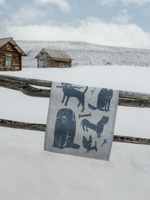 Lapuan Kankurit Koirapuisto Dog Tea Towel White/Blueberry