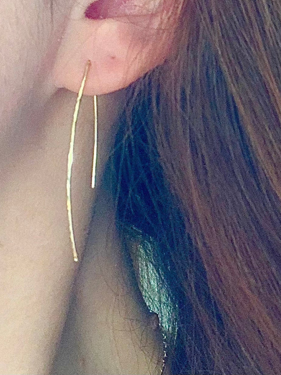 Gold Hook Threader Earrings