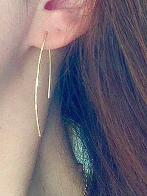 Gold Hook Threader Earrings