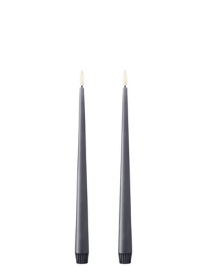 Ester & Erik Dark Slate LED Tapered Candle (Col.74) - Set of 2 - Cloudberry Living