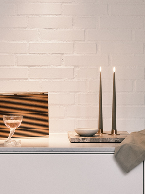 Ester & Erik Dark Slate LED Tapered Candle (Col.74) - Set of 2 - Cloudberry Living