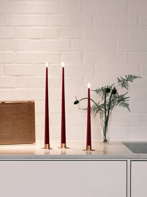 Ester & Erik Deep Wine LED Tapered Candle (Col.44/2) - Set of 2 - Cloudberry Living
