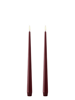 Ester & Erik Deep Wine LED Tapered Candle (Col.44/2) - Set of 2 - Cloudberry Living