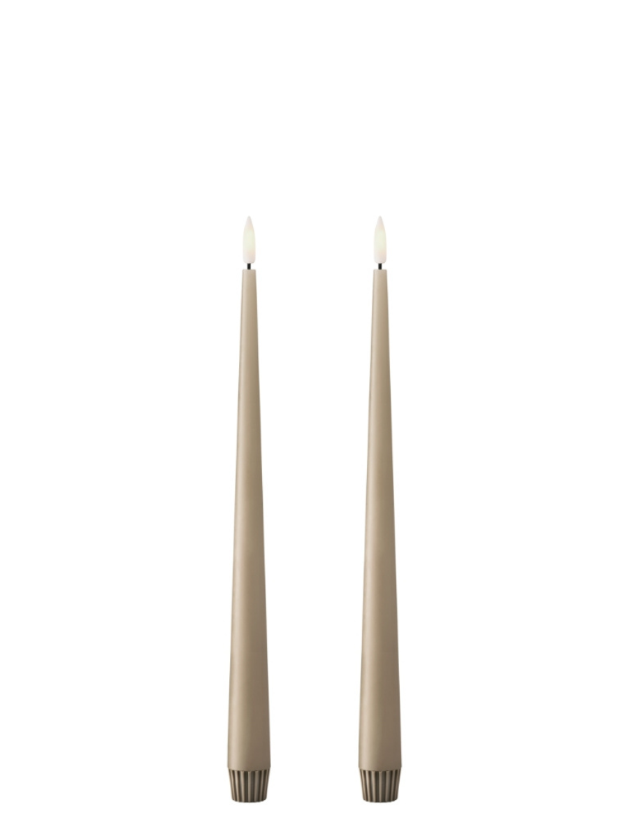 Ester & Erik Nougat Note LED Tapered Candle (Col.18) - Set of 2 - Cloudberry Living