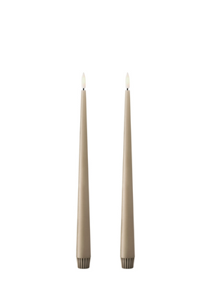 Ester & Erik Nougat Note LED Tapered Candle (Col.18) - Set of 2 - Cloudberry Living