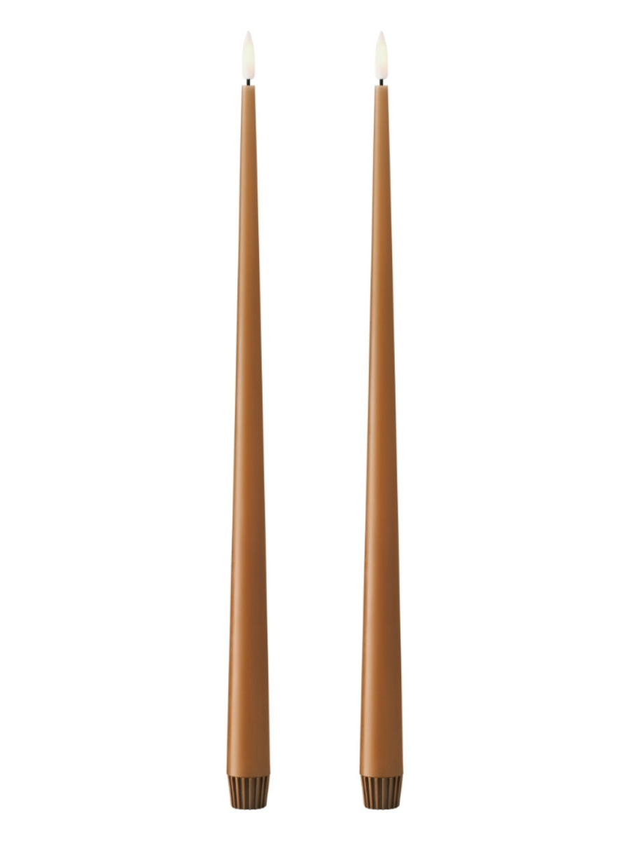 Ester & Erik Raw Toffee LED Tapered Candle (Col.23) 40cm - Set of 2 - Cloudberry Living