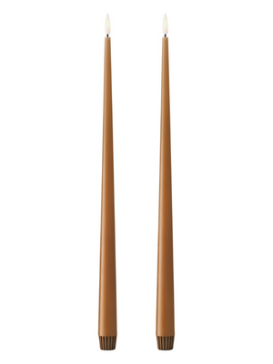 Ester & Erik Raw Toffee LED Tapered Candle (Col.23) 40cm - Set of 2 - Cloudberry Living