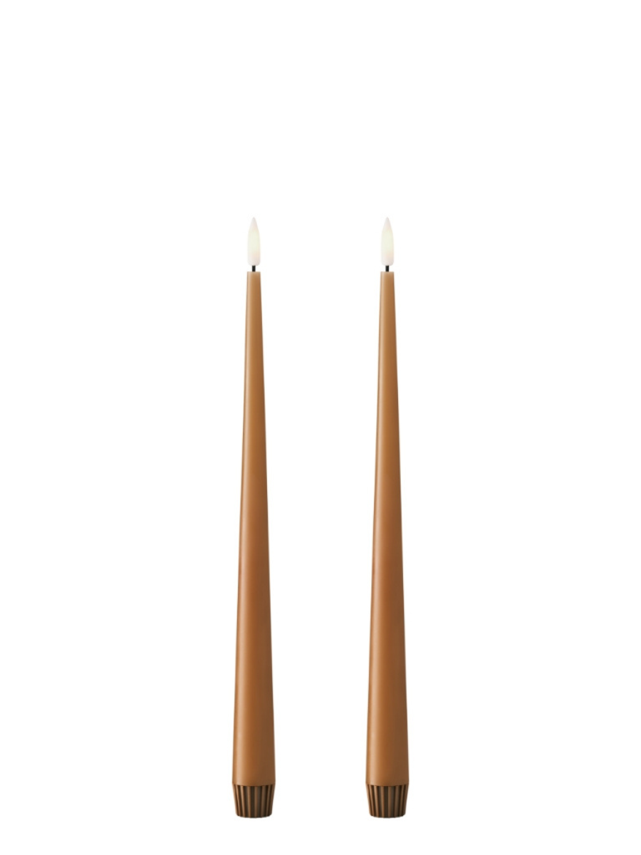 Ester & Erik Raw Toffee LED Tapered Candle (Col.23) - Set of 2 - Cloudberry Living