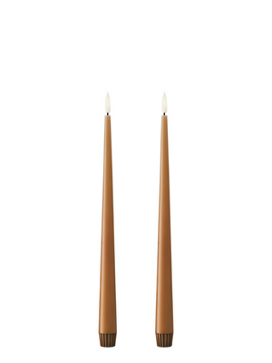 Ester & Erik Raw Toffee LED Tapered Candle (Col.23) - Set of 2 - Cloudberry Living