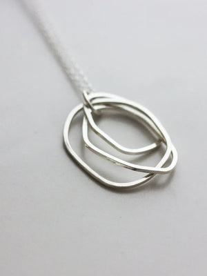 Fawn & Rose Silver Layered Organic Circle Necklace