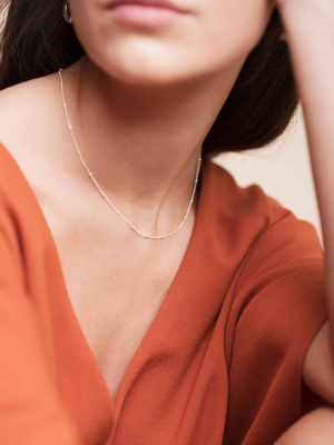 Fawn & Rose Eco Silver Satellite Chain Necklace. - Cloudberry Living