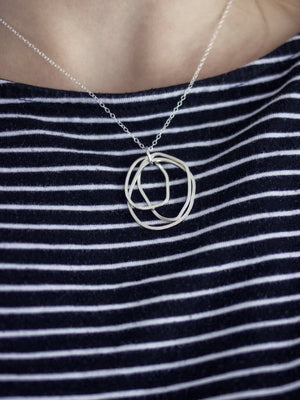 Fawn & Rose Silver Layered Organic Circle Necklace - Cloudberry Living