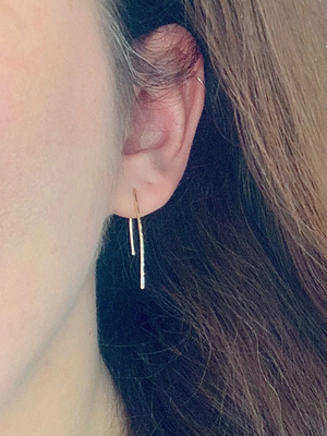 Gold Hook Threader Earrings