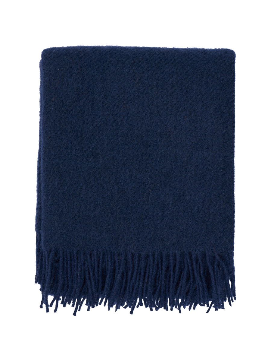 Klippan Gotland Navy Brushed Gotland and Lambswool Throw - Cloudberry Living