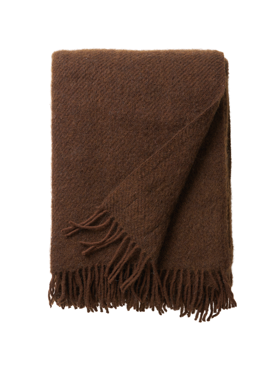 Klippan Gotland Walnut Brushed Gotland and Lambswool Throw - Cloudberry Living