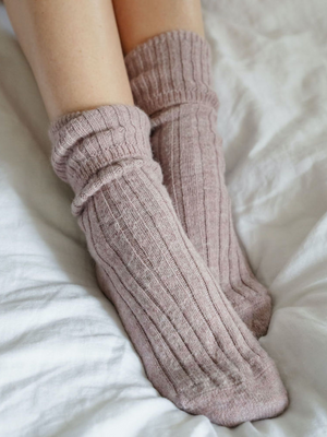 Alpaca Bed Socks Heather