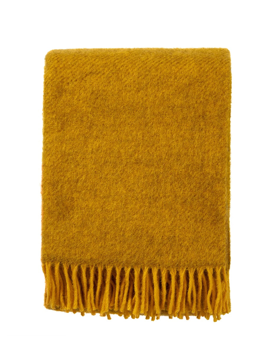 Klippan Brushed Gotland Yellow Woven Wool Throw - Cloudberry Living