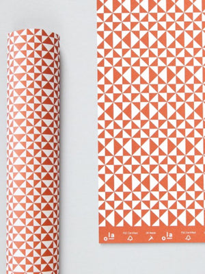 Ola Kaffe Wrapping Paper Brick Red 2 x Sheets - Cloudberry Living