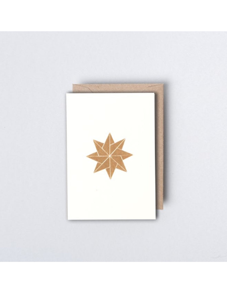 Ola Studio Small Foil Blocked Window Star Brass on Natural - Cloudberry Living