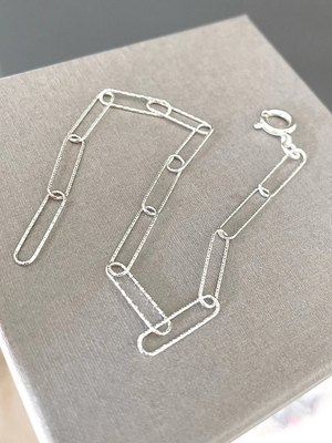 Silver Paperclip Chain Bracelet