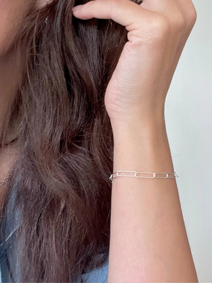 Silver Paperclip Chain Bracelet