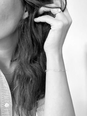 Silver Paperclip Chain Bracelet