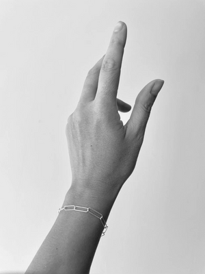 Silver Paperclip Chain Bracelet