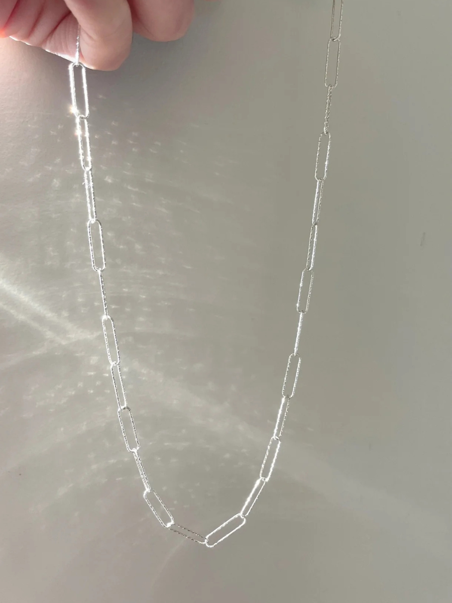 Silver Paperclip Chain Necklace