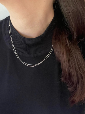 Silver Paperclip Chain Necklace
