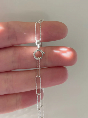 Silver Paperclip Chain Necklace