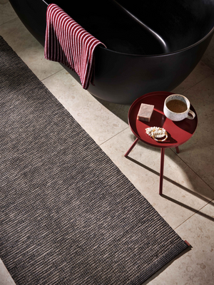 Pappelina Linen Collection - Sam Black/Walnut Runner Rug - Cloudberry Living