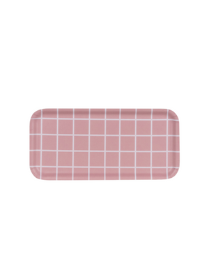 Muurla Checks and Stripes Pink Tray
