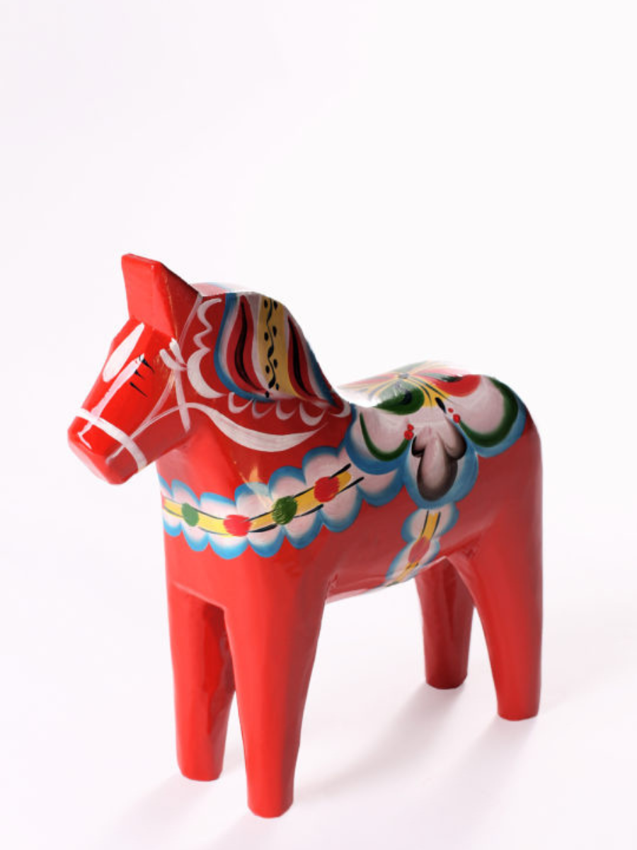 Traditional Swedish Handmade Dala Horse Red