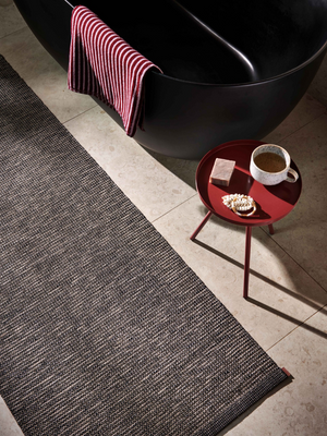 Pappelina Linen Collection - Sam Black/Walnut Runner Rug