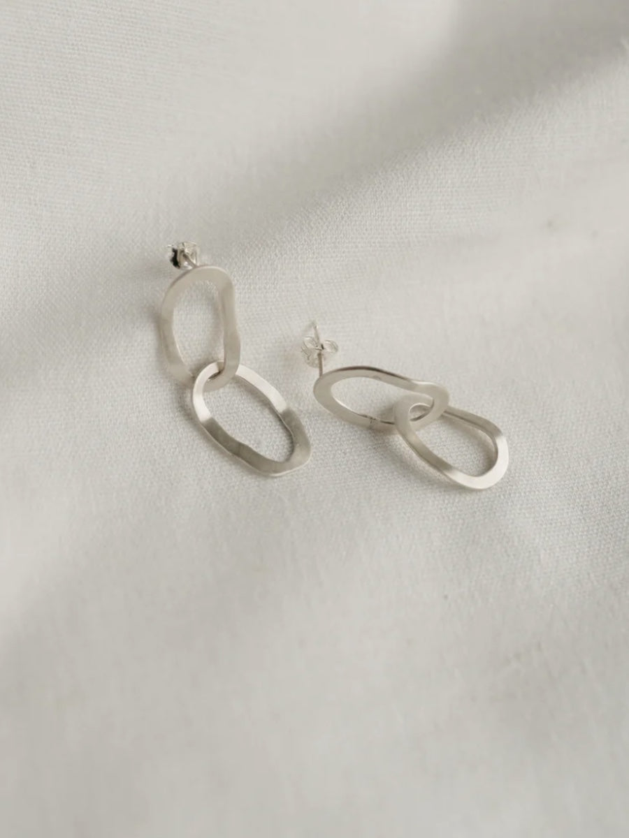 Studio Adorn Silver Link Studs Earrings - Cloudberry Living