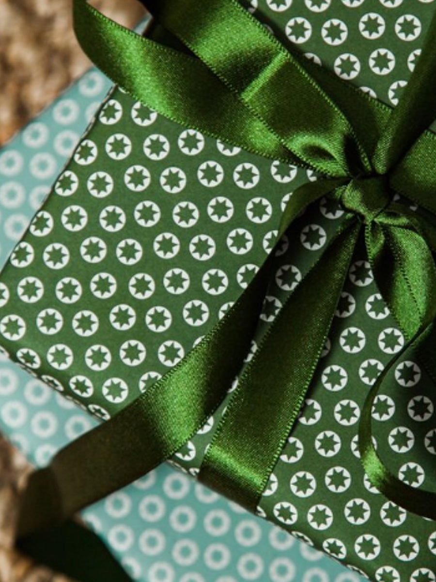 Ola Tiny Stars Wrapping Paper Olive Green 2 x Sheets - Cloudberry Living